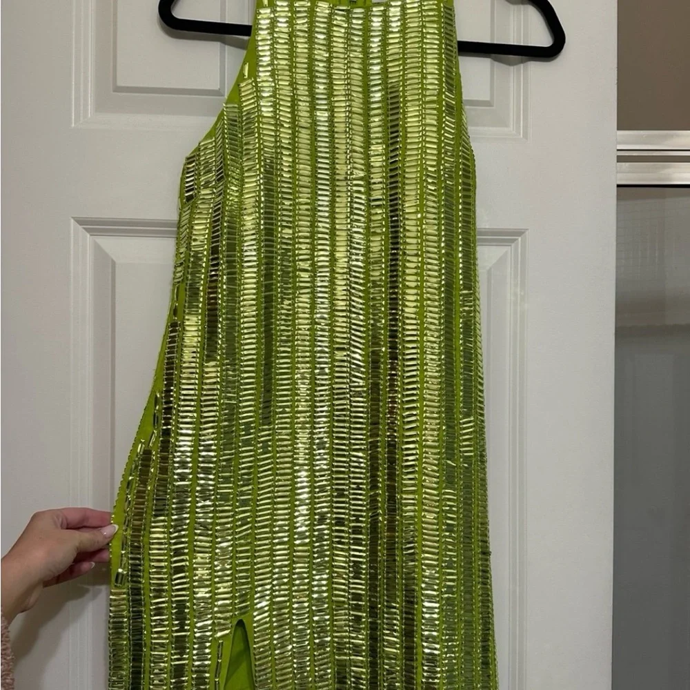 River Island Lime Green Sequin Dress - Picture 2 of 9
